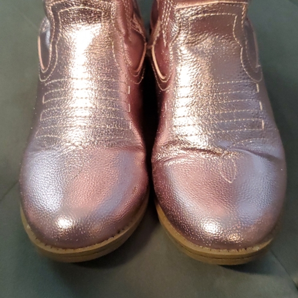 Metallic Pink Kids Cowgirl Boots Size 2 "Deputy" - Picture 6 of 13